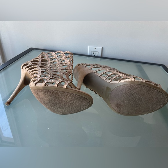 Zigi Soho Rhinestone Bling Cream Gladiator Heels - Picture 7 of 11